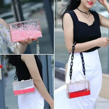 

New women's bag fashion double sided liquid quicksand evening bag shoulder bag hand bag manufacturers wholes