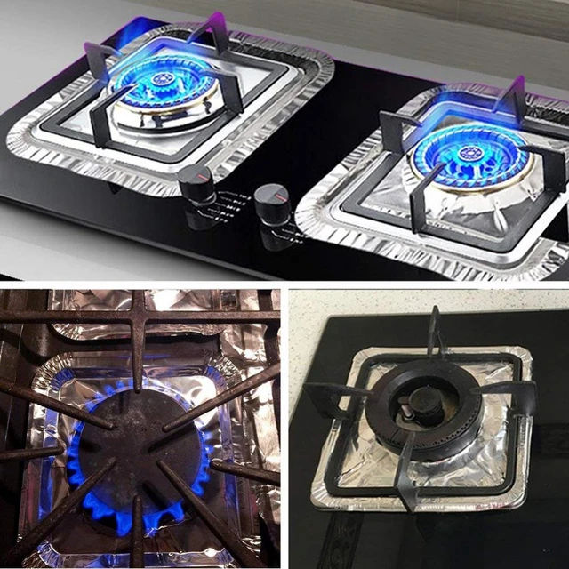 4 Pcs Square Foil Gas Hob Protector Liner Reusable Easy Clean Protection  Pad Gas Stove Stovetop Protector Kitchen Accessories - AliExpress