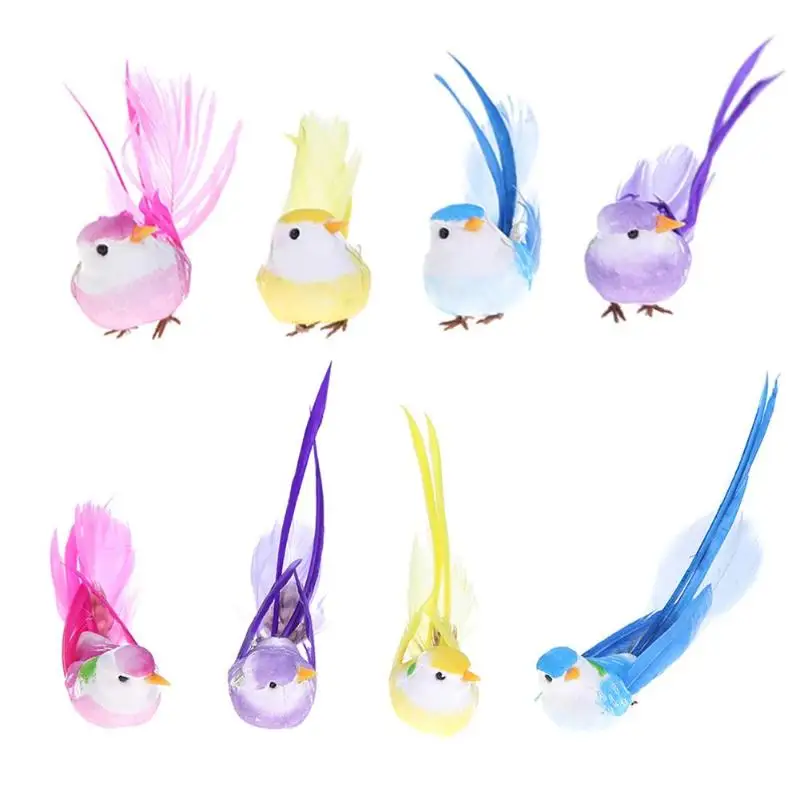 

4pcs Artificial 3D Foam Feather Bird DIY Party Crafts Ornament Props Decor