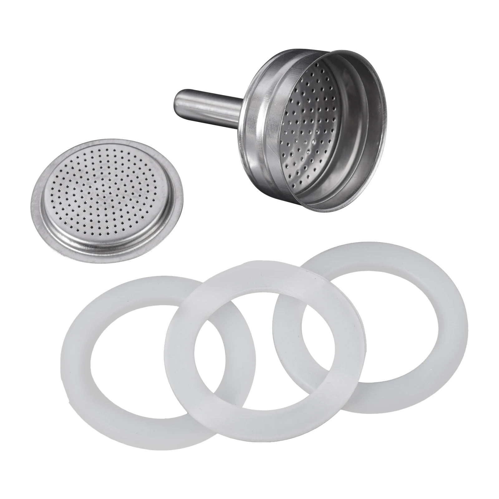 SiliconeSealRingGasketsStainlessSteelCoffeeFiltersReplacement