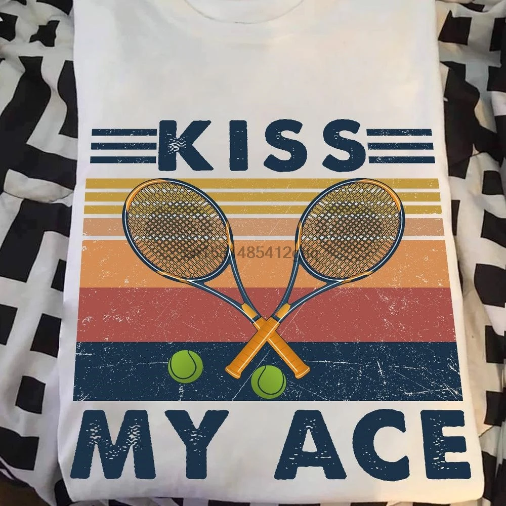 Винтажная футболка для любителей тенниса Kiss My Ace | Мужская одежда