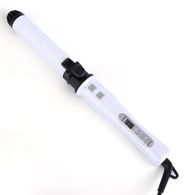 Hair Curler, Rotating Curl Iron Brush Tourmaline Ceramic Curling Iron, with Anti-Scalding Brush, Instant Heating, Adjustable Tem