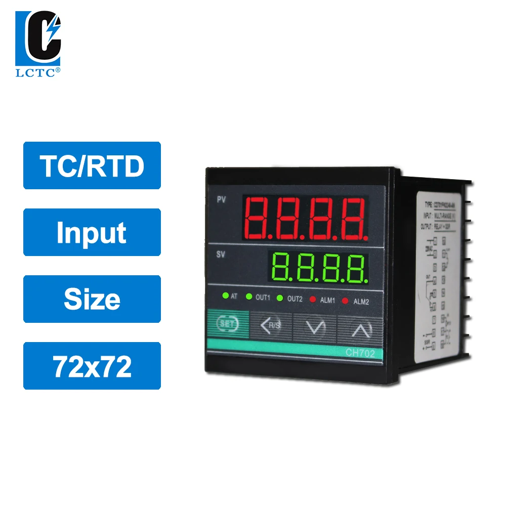 

TC/RTD input CH702 72x72mm SSR/Relay/4-20mA/0-10V output RKC Industrial intelligent PID temperature controller