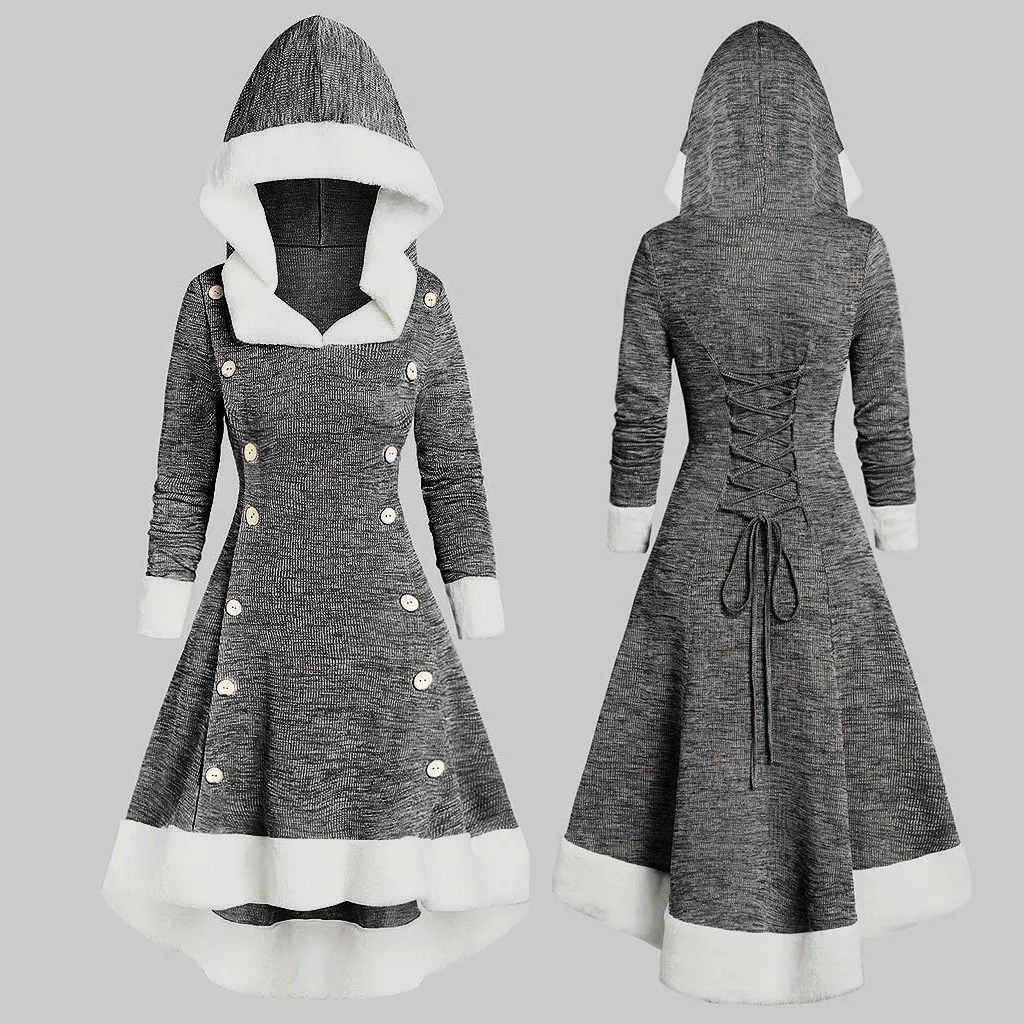 Robe hiver femme, женское платье с длинным рукавом, винтажное, на бретельках, на пуговицах, высокая низкая, миди, зимнее платье, vestidos ropa mujer
