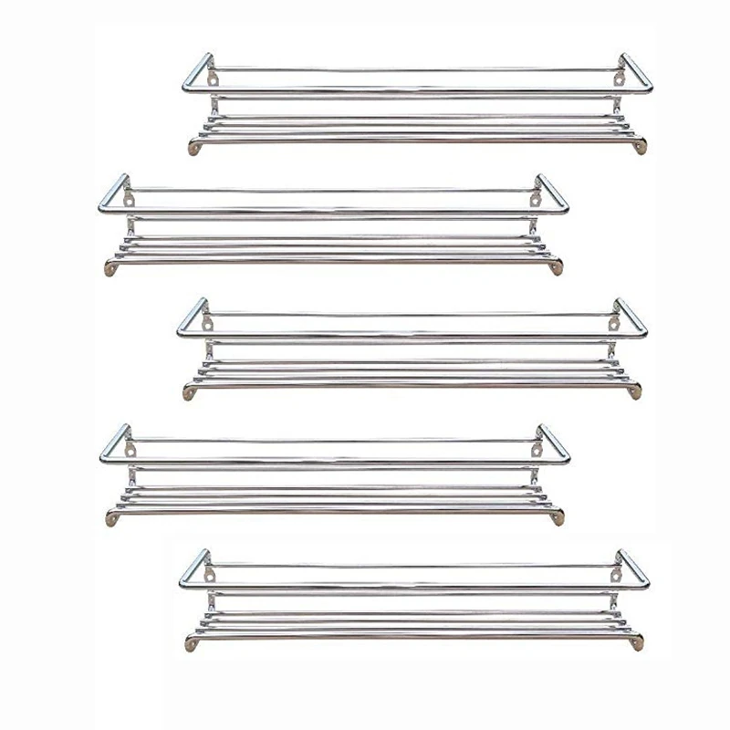 

5 Pcs Wall-Mount Cabinet Door Spice Racks Single Tier Hanging Spice Organizers Racks for Pantry Kitchen Wall Cupboard over Stove