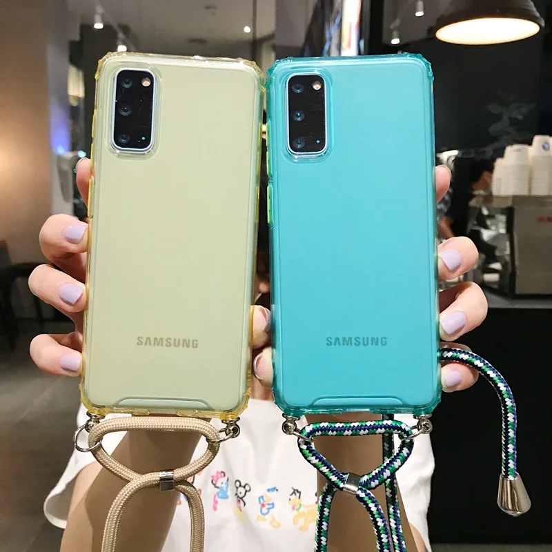 Necklace Case For Samsung Galaxy A51 A50 A70 A81 A91 A40 S20 Ultra S10 Plus Cover Crossbody Lanyard Shoulder Strap Candy | Мобильные