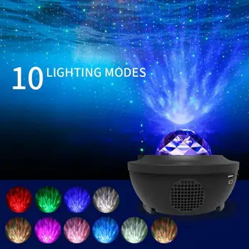 

LED Star Projector Night Light Galaxy Starry Night Lamp Ocean Wave Projector With Music Bluetooth Speaker Remote Control