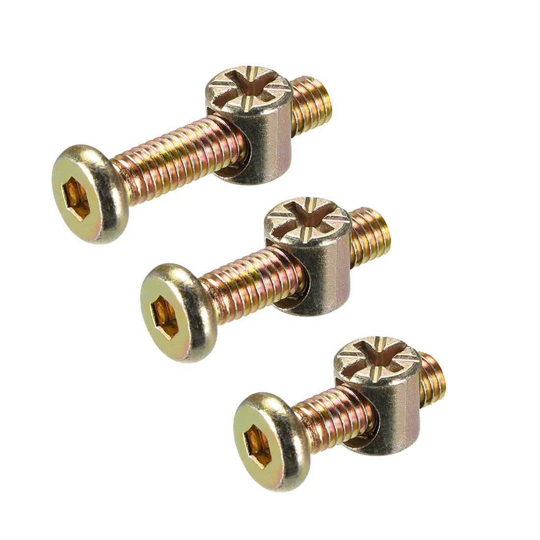 

uxcell 10/20sets Furniture Bolts Nut Set M6 x 15/20/25/30mm Hex Socket Screw with Barrel Nuts Phillips-Slotted Zinc Plated