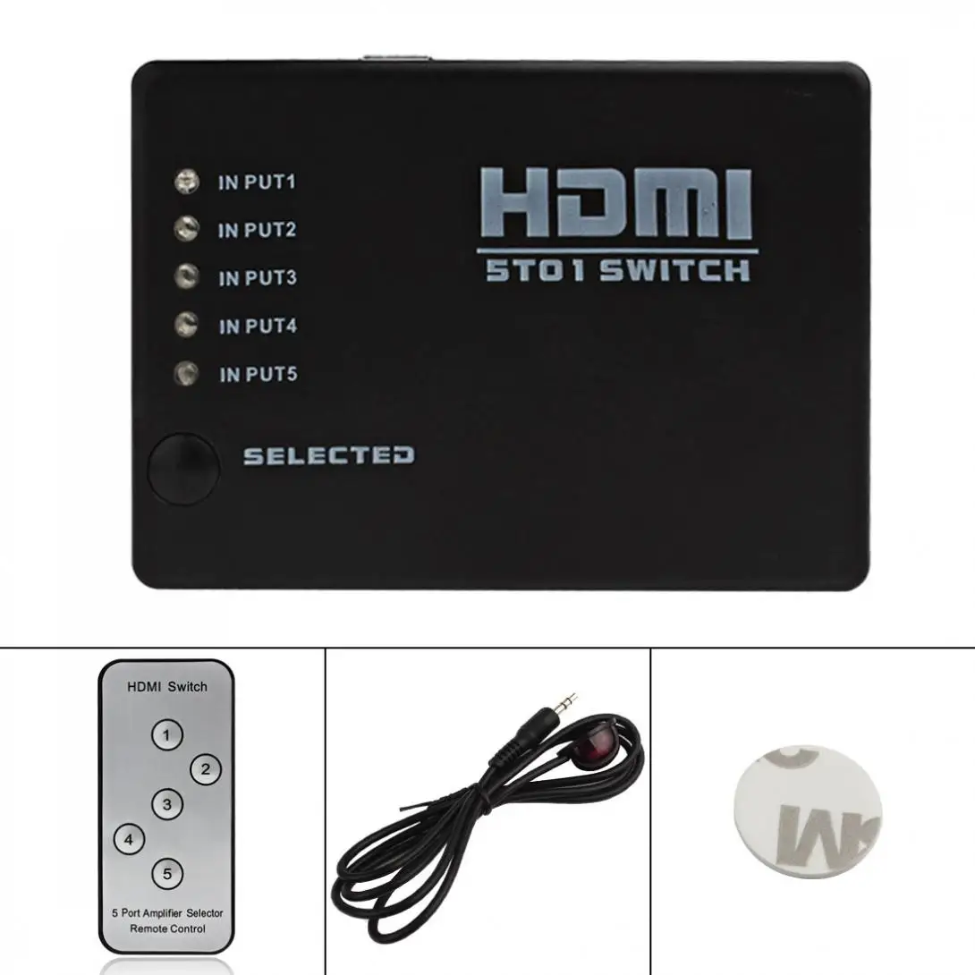 5 в 1 Мини 5 портов HDMI усилитель коммутатор и 1080P HD видео конвертер с пультом дистанционного управления