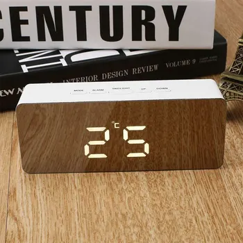 

Electronic Alarm Clocks Creative Digital Clock USB Rechargeable Mirror Alarm Clock Led Cosmetic Mirror Clock Bedroom Decoration