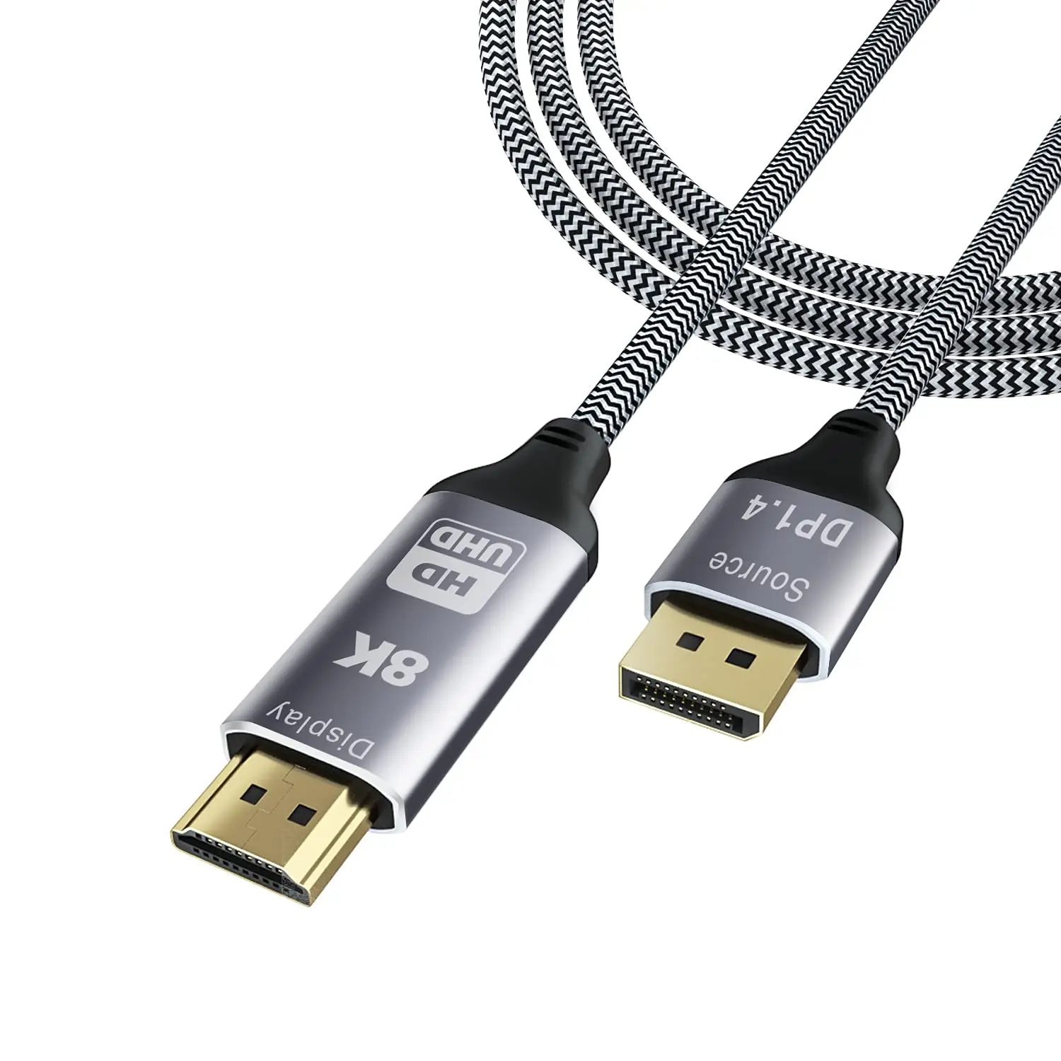 

CableDeconn DisplayPort 1.4 to HDMI 2.1 8K Cable Converter 8K@30Hz 4K@120Hz Directional 1.8m