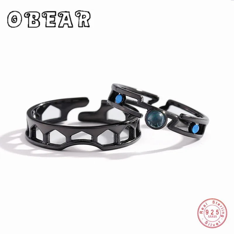 Кольца OBEAR женские из серебра 925 пробы с синим ярким фианитом | Украшения и
