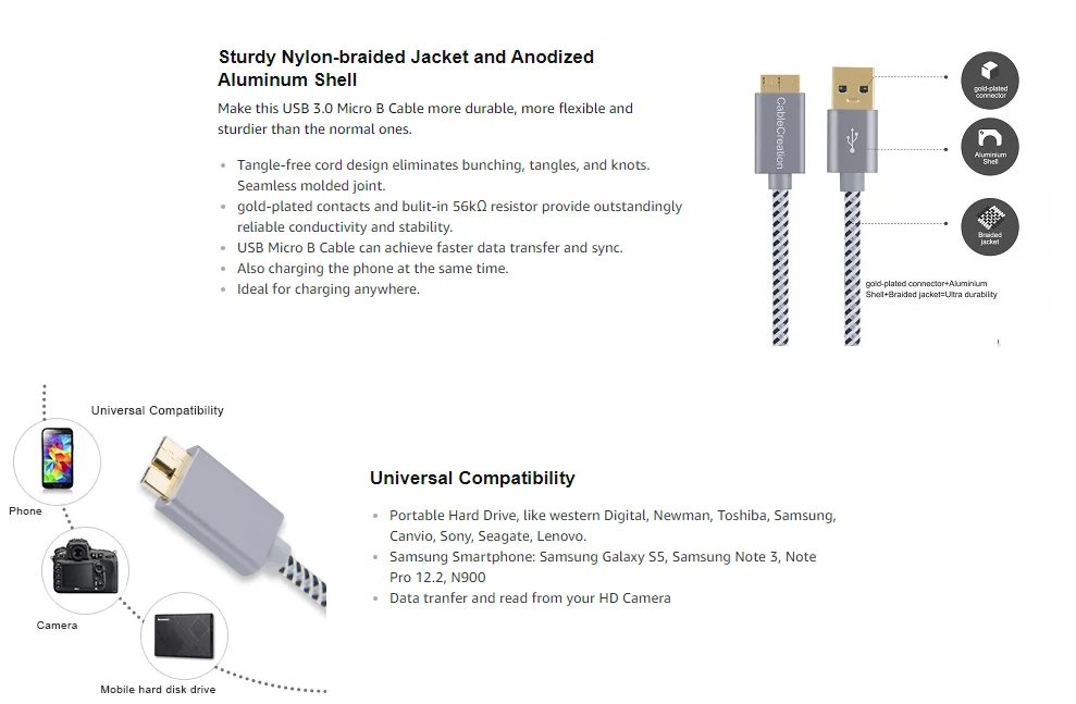 USB 3,0 Micro кабель короткий USB 3,0 A к Micro B шнур, совместимый с внешним жестким диском HD камера Зарядка samsung Galaxy S5