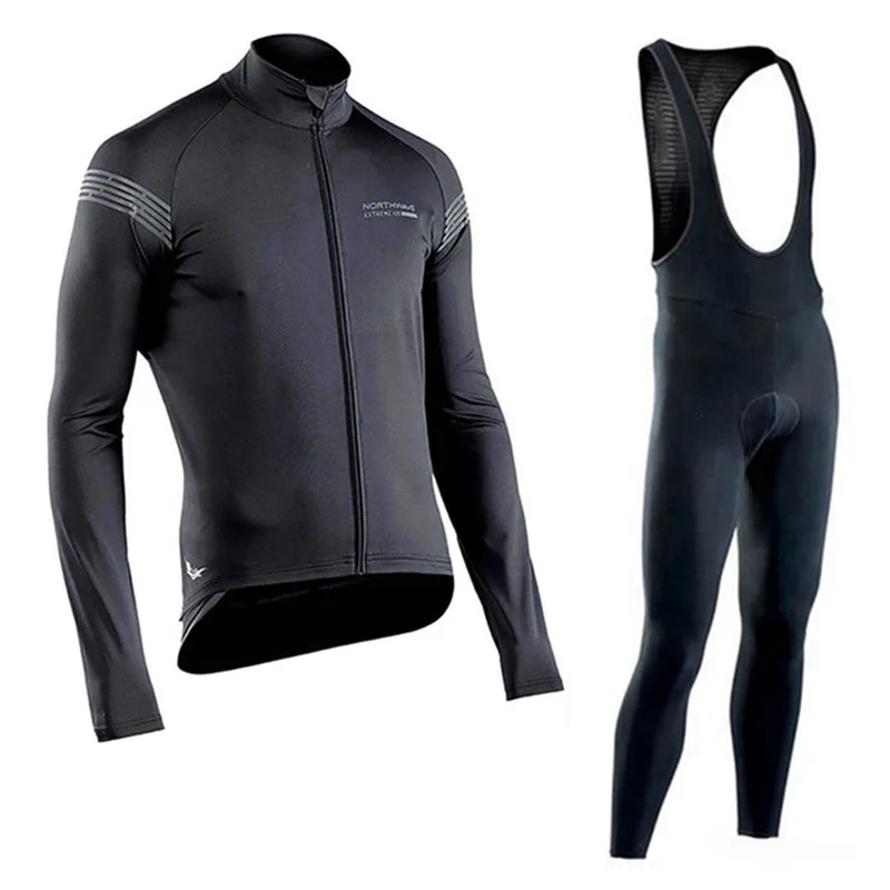 7 Ropa Ciclismo NW Men's Long Sleeve Cycling Jersey Bib Pants Set Northwave Spring autumn MTB Road Bicycle Racing Cycling Clothing - Цвет: 7
