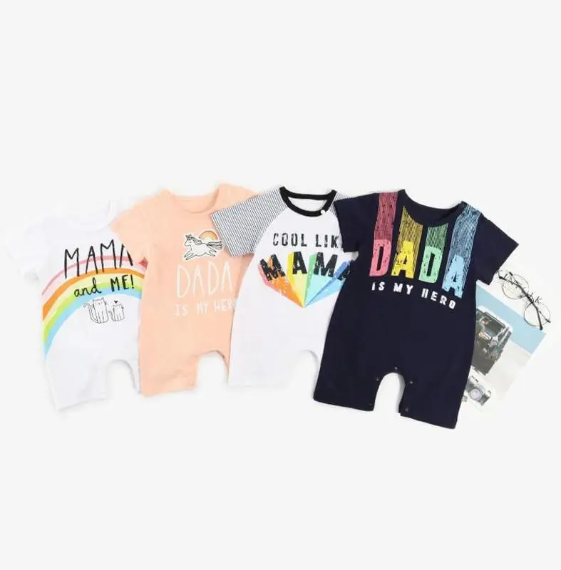 

Romper 0-10 M Baby Dada Is MY Hero Mama Girl BOY Cloth