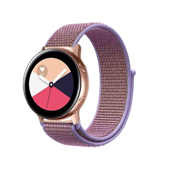 lilac Huawei GT 2 нейлоновый ремешок для samsung Galaxy 42 мм 46 мм Active 2 gear S2 S3 20 мм 22 мм Sport Loop Huami Amazit GTR Bip браслет - Цвет ремешка: lilac