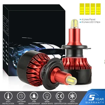 

Replacement LED Headlight Lamps Motorcycles 1 Pair Parts 30000LM White