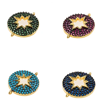 

0.8*0.9in Explosion Diy Jewelry Bracelet Necklace Making Handmade Accessories Brass Zirconia Bracelet Connector Crystal Finding