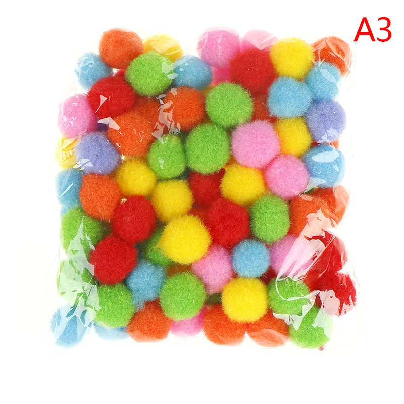 15mm 100PCS 100 шт. 10/15/20 мм DIY мягкий помпонами мячики для детей, игрушки Свадебные украшения круглый мячи из войлока Pom Poms прошитая вручную аксессуары - Цвет: 15mm 100PCS
