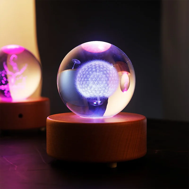 Хрустальный Одуванчик Снежный шар хрустальный шар Bluetooth музыкальная шкатулка подарок на день Святого Валентина украшение дома аксессуары для рабочего стола Декор