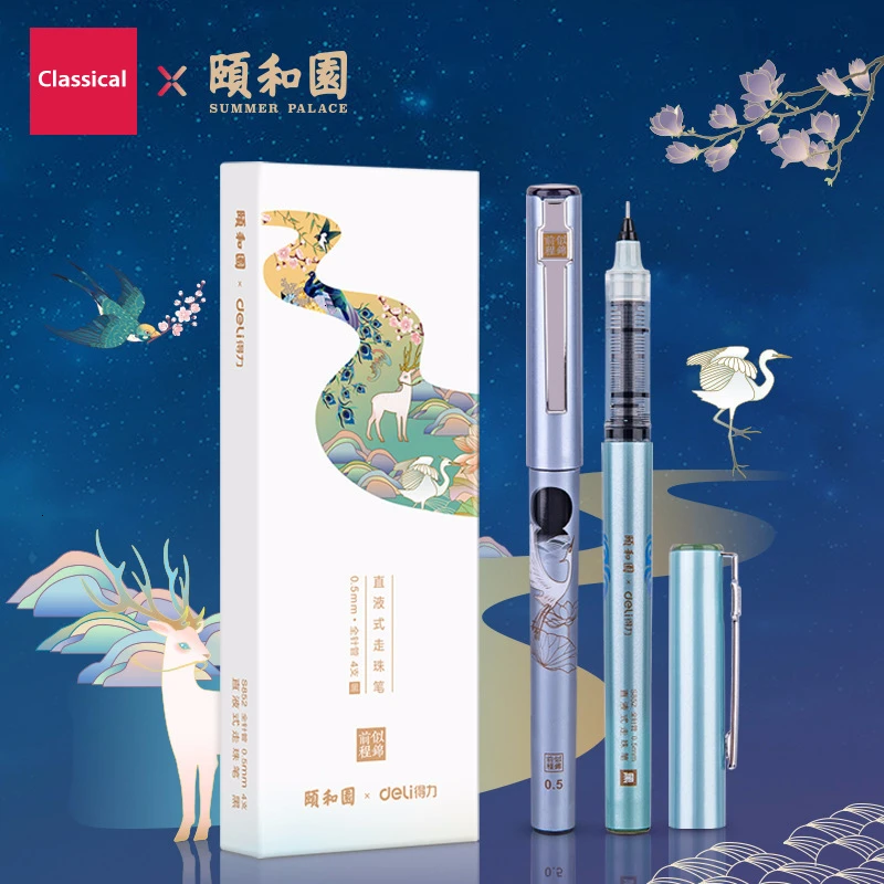 

4PC Set cute Ancient Chinese Summer Palace series gel pen 0.5mm nib sign pen Practice pen netural pens for school gift box