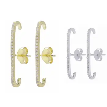 

YinDX 925 Sterling Silver Stud Earrings 2020 New Personality Pavé Earrings Suitable for European and American Popular Women