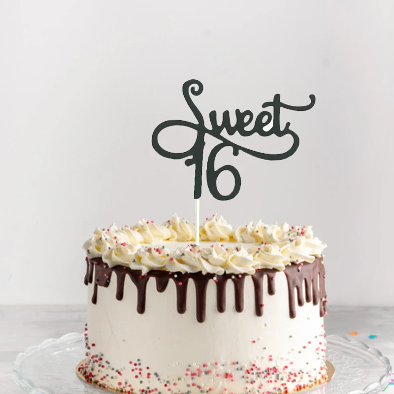 Décoration De Gâteau G32A à Thème Pour 16ème Anniversaire, Avec Strass, Fournitures Pour Anniversaire