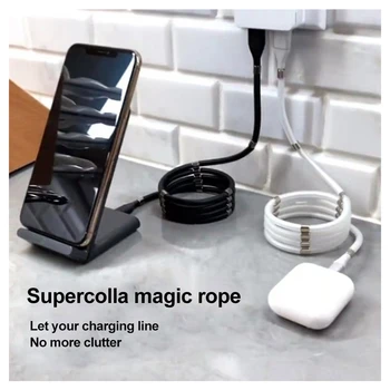 

Self Winding USB Magnetic Charger Cord Fast Charge 2.4A Magic Rope Data Cable Durable Charging Cable For iPhone Samsung Xiaomi