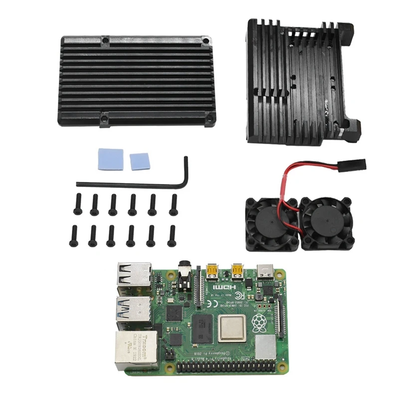 Для Raspberry Pi 4B 2G ram DIY Kit Поддержка 2,4/5,0 GHz wifi Bluetooth 5,0 с защитным корпусом охлаждающим вентилятором