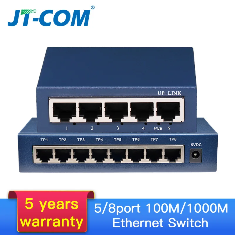 5 Ports 1000M Gigabit Ethernet Switch 8 Ports 100 1000Mpbs Network Switches Hub LAN Full duplex 1
