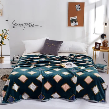 

Warm blankets fashion quilts twin full queen king adult blankets soft Throw Flannel blankets on Bed/car/sofa green Europe rugs