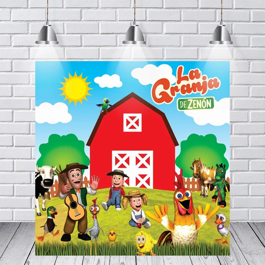 

MEHOFOTO La Granja De Zenon Red Barn Farm Animals Garden Custom Photo Studio Seamless Background Backdrop Vinyl