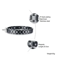 Аксессуары модные мужские, черные титановые стальные ножные браслеты Jbrm-004b