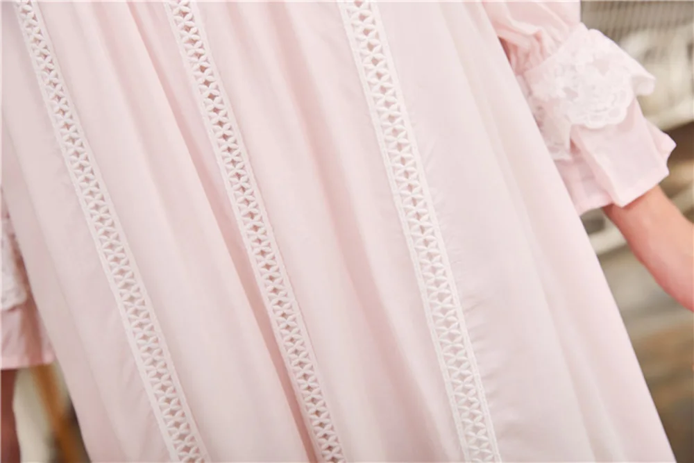 Набор для сна «Принцессы» хлопковая ночная рубашка женская кружевная ночная рубашка с длинными рукавами элегантное романтичное осеннее платье принцессы ночная рубашка