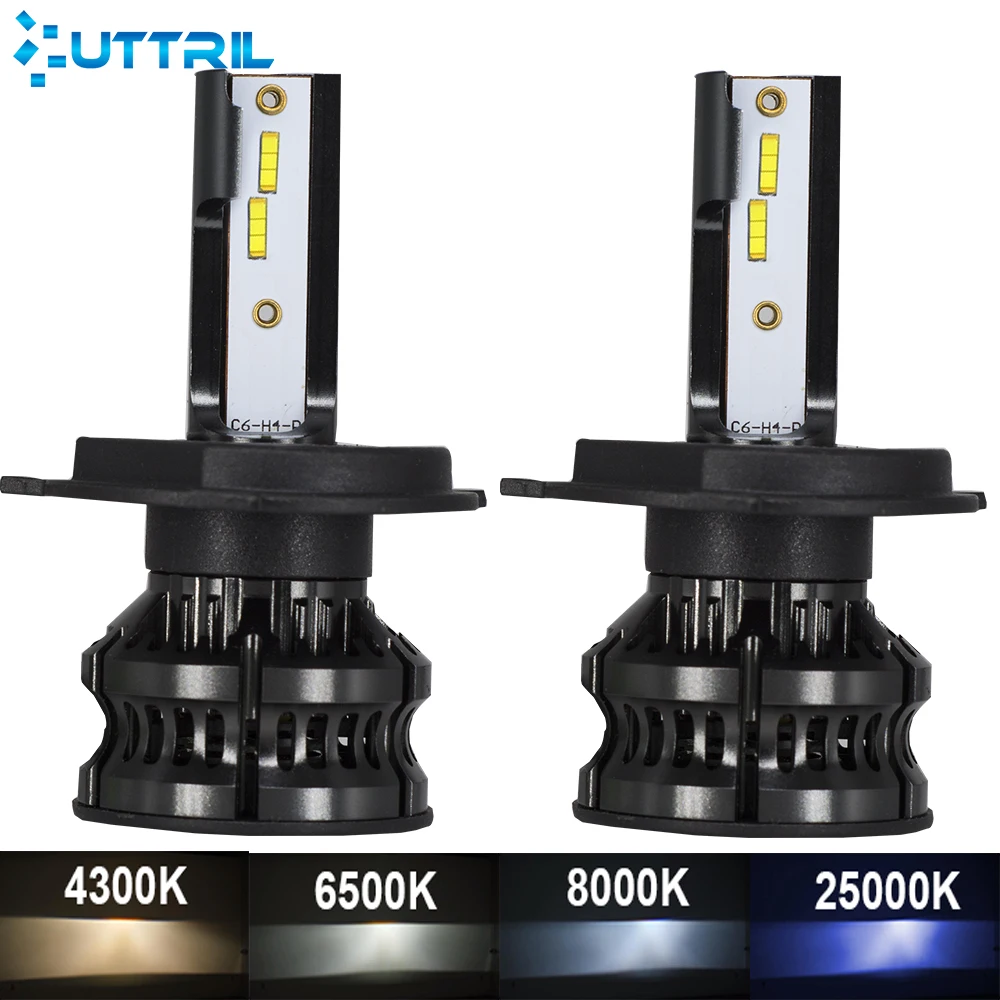 utttil 1860 Chips Car Headlight LED H7 H4 Light Bulbs H1 H8 H9 H11 9006 car Styling Auto Headlamp Fog 12V 8000K | Автомобили и