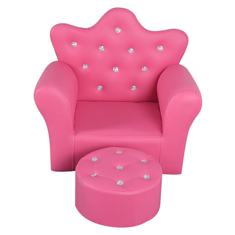 

Korean Children's Furniture Chair Quality Crown Combination Sofa With Stool Children Seat Sofa Set Muebles De Sala Koltuk Takimi