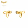 Bohemia Bowknot Earrings for Girl Women Bow Rosette Design Style Ear Studs Stainless Steel Earings Wholesale 12 Pairs Pack Gifts 4