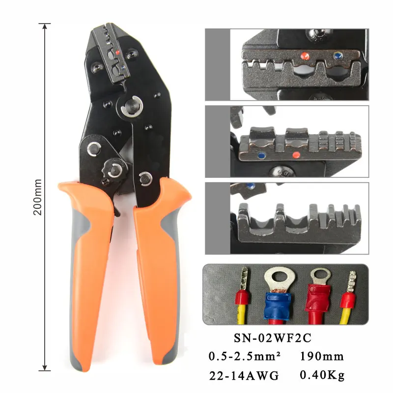 SN-02WF2C Crimping Tools Pliers Jaw Kit Stripping Wire Cutters for plug/tube/insulation Terminals Clamp | Инструменты