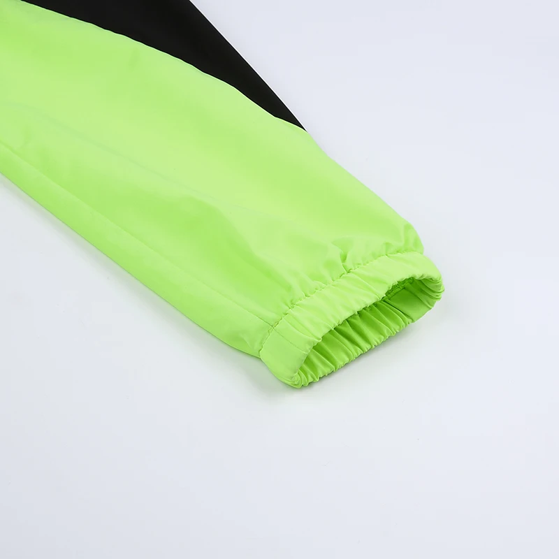 HEYounGIRL Neon Green Harajuku ветровка Женская свободная повседневная куртка-бомбер лоскутное пальто с длинными рукавами Женская Осенняя уличная одежда