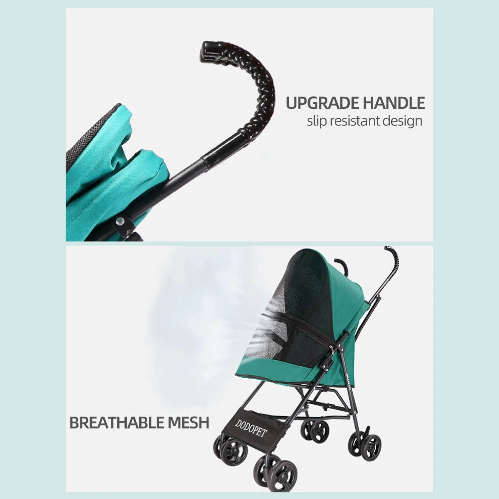  Waterproof Oxford Cloth Portable Pet Dog Stroller Foldable Dog Strolling Cart Four Wheel Pet Stroll