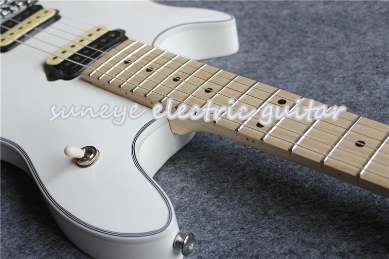 Высокое качество Глянцевая белая Вольфганг EVH электрогитара левша гитара электрическая точка инкрустированная