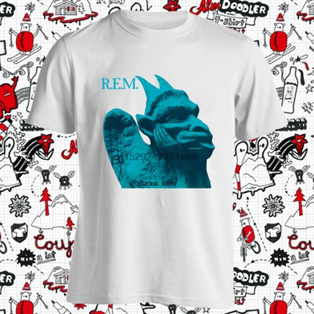 New R.E.M. Обложка альбома хронический город рок-группы мужская белая футболка
