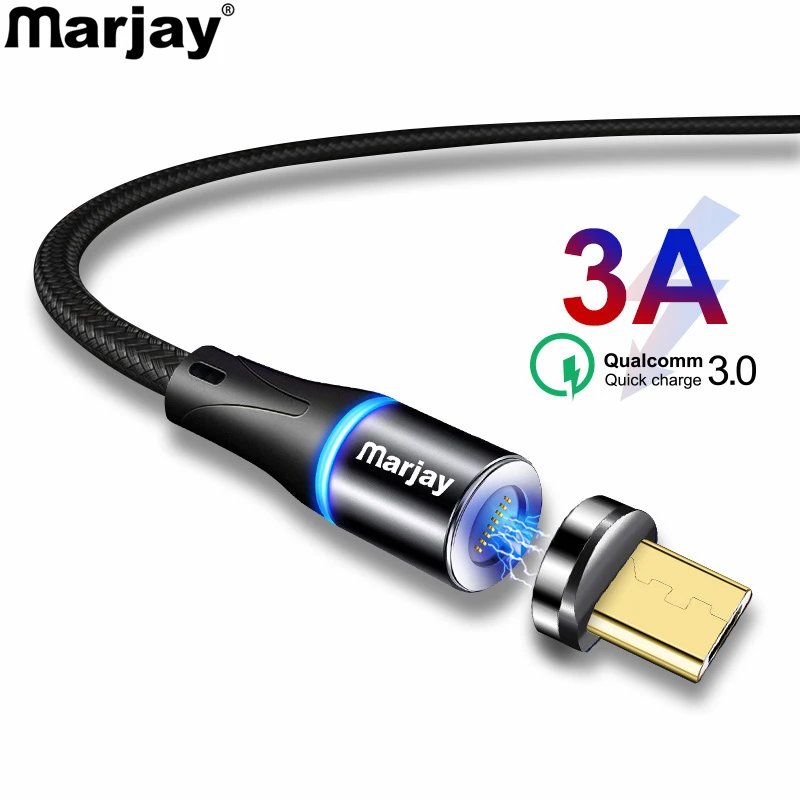 Магнитный Micro USB кабель Marjay 3 м для samsung S7 Xiaomi Redmi Note 5 Pro Android мобильный телефон магнит зарядное устройство провод шнур|Кабели для мобильных телефонов| | АлиЭкспресс