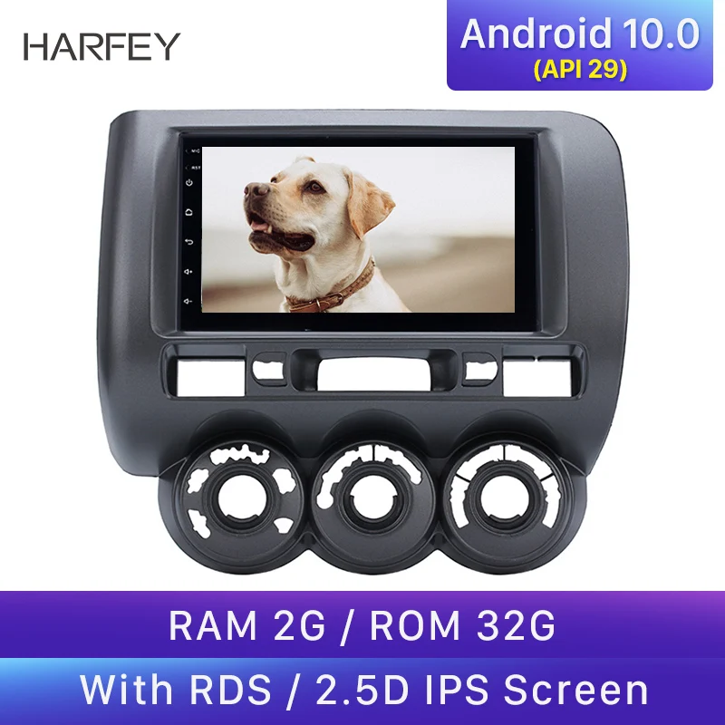 

Harfey Android 10.0 Multimedia Player Car GPS Navi Radio for 2002-2008 HONDA Jazz(Manual AC,RHD) 7" Touch Screen support SWC