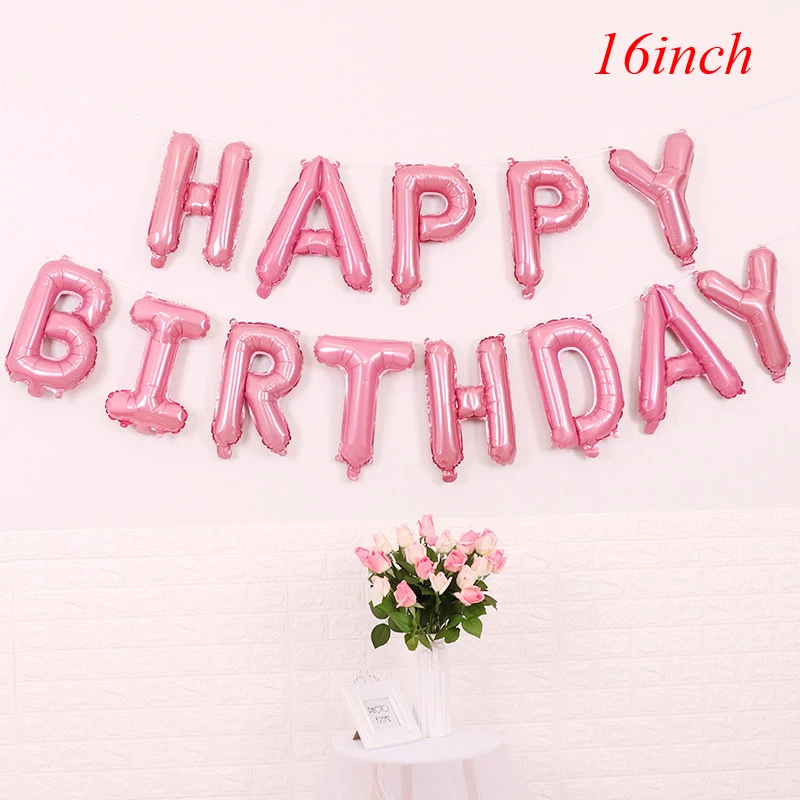 16" Happy Birthday Balloons Letter Foil Birthday Party Supply Banner Decorations