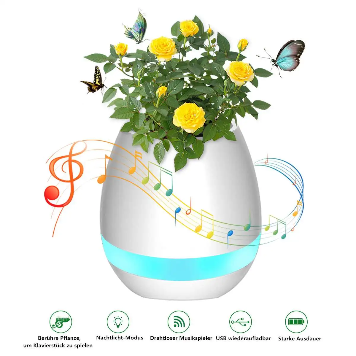 Music Flower громкоговоритель Смарт Беспроводной палец переключатель Bluetooth управление Гостиная украшения домашний динамик настольная