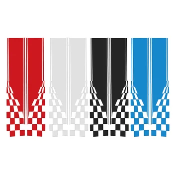 

Universal 2x Car Truck Body Racing Stripe Decoration Sticker Decal Checkered Flag Auto Graphic Decal Vinyl For Toyota For Ford