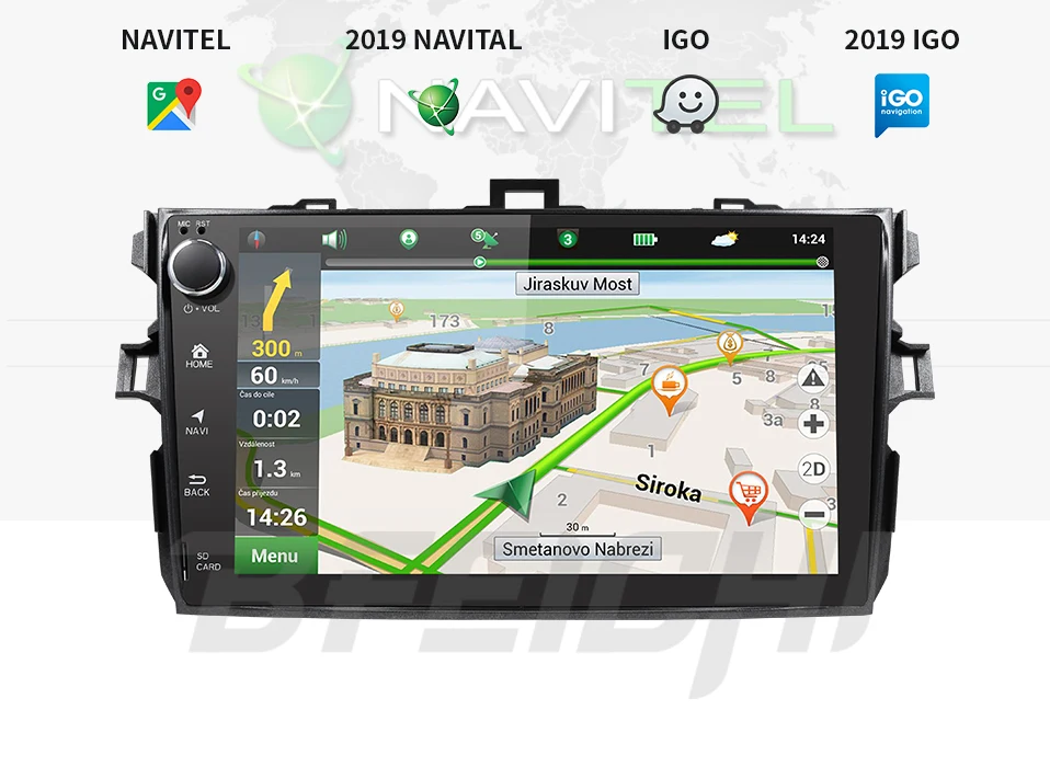 Clearance Android 9.0 PX30 car dvd player for Toyota Corolla  9 inch 1024*600 screen car radio stereo gps navigation video player 3