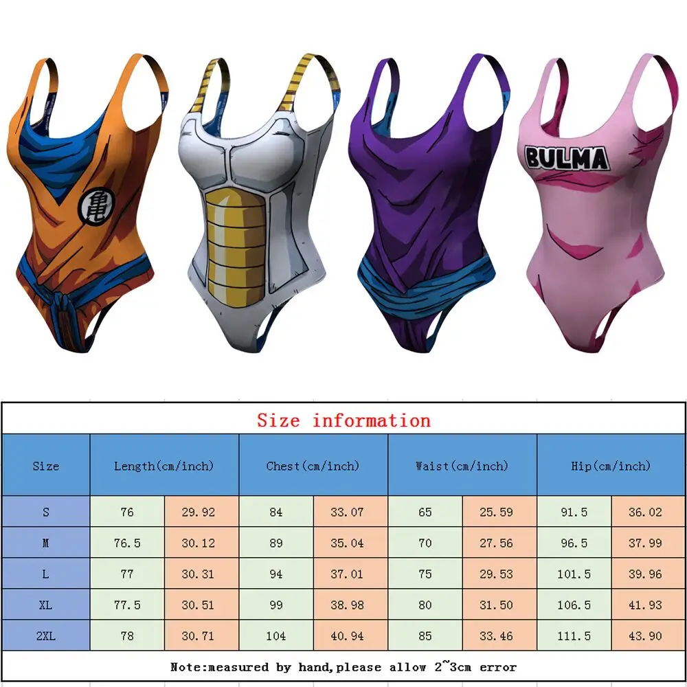 3D Anime Goku Printed Sexy Women Swimwear With Push Up One Piece High Waist Bathing Suit Swimsuit Pool Beach wear