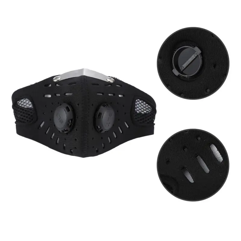 

Outdoor Sport Half Face Mask Activated Charcoal Filter Protective Mask Double Air-purifying Respirator As N95 KN95 Ffp3 2 1 Mask